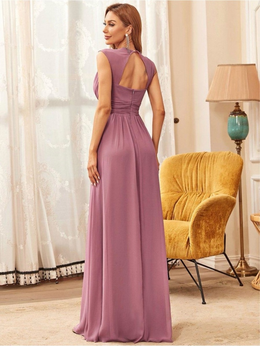 NWT Ever Pretty Black Evening Gown with Embellished Waistband - Picture 14 of 17